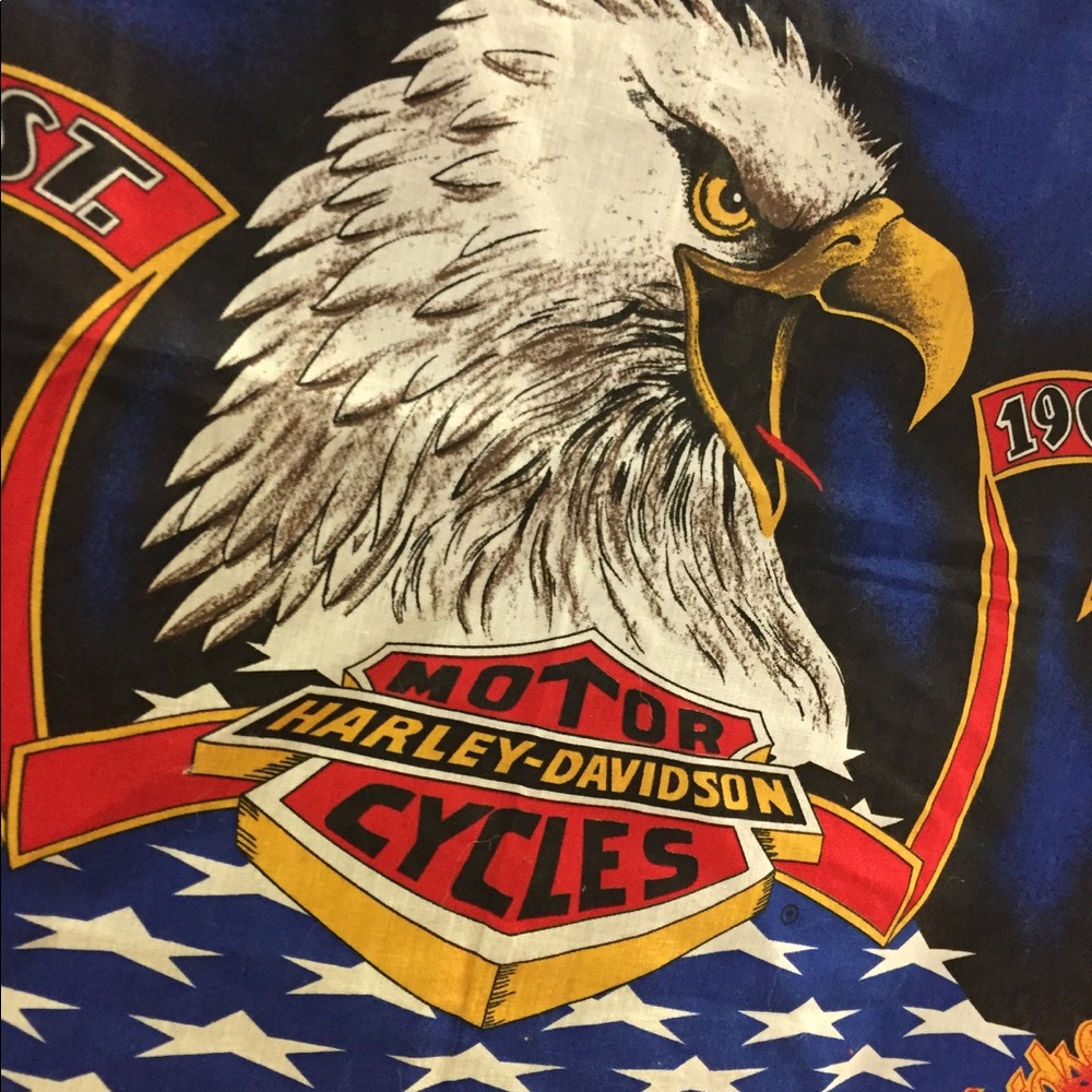 Vintage Harley Davidson square scarf hanky ✌⚡️ - Picture 3 of 8